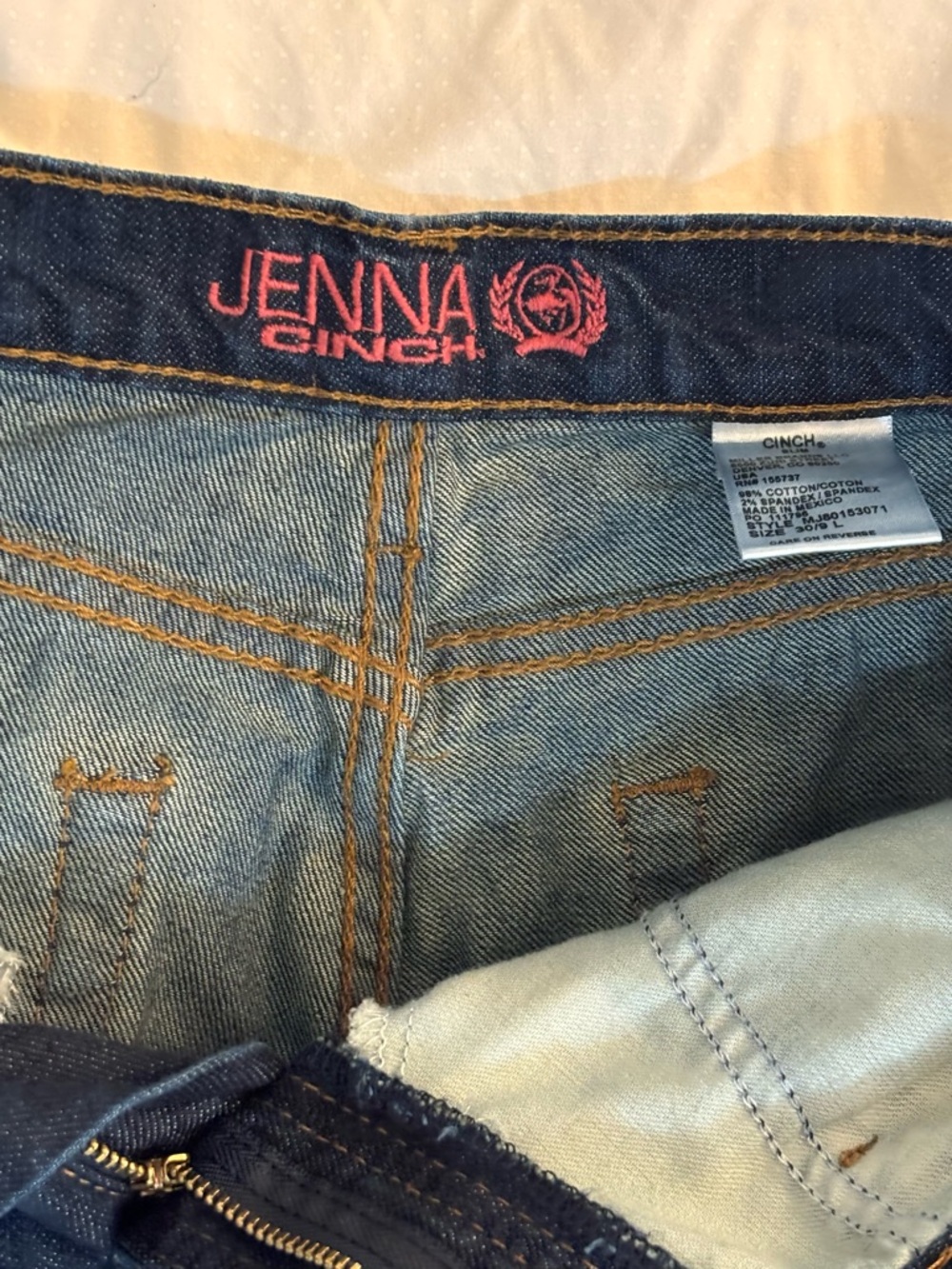 Women’s Dark Indigo Straight-Leg Jeans Jenna cinch cowgirl western bootcut jeans - Picture 7 of 11